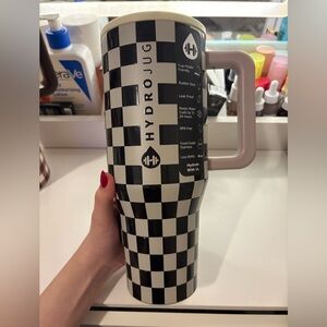 HydroJug Black and White Checkered Bottle